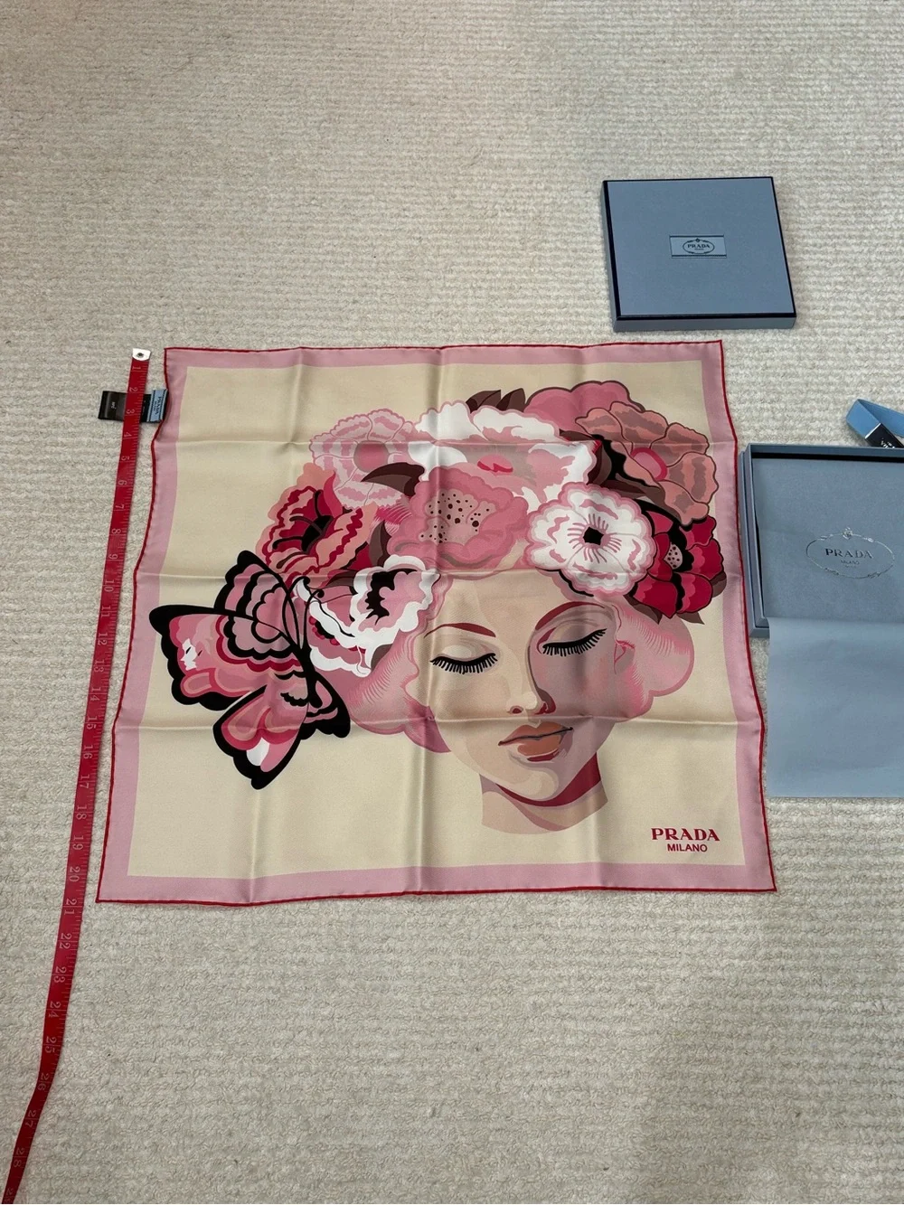 NWT Prada Silk Scarf Pink